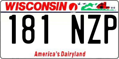 WI license plate 181NZP