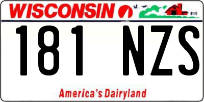 WI license plate 181NZS