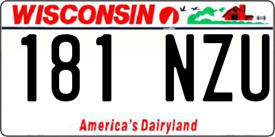 WI license plate 181NZU