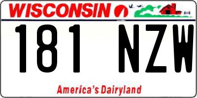 WI license plate 181NZW