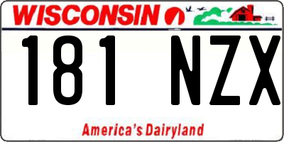 WI license plate 181NZX
