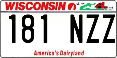 WI license plate 181NZZ