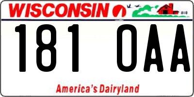 WI license plate 181OAA
