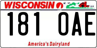 WI license plate 181OAE