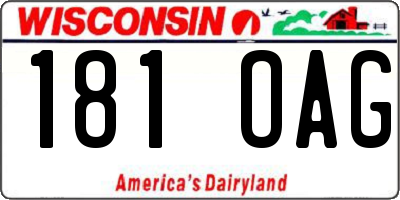 WI license plate 181OAG
