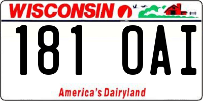 WI license plate 181OAI
