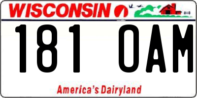 WI license plate 181OAM