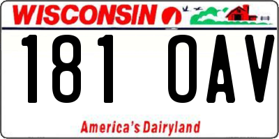 WI license plate 181OAV