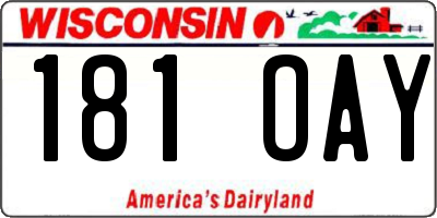 WI license plate 181OAY
