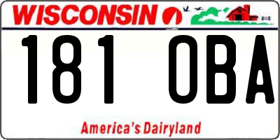 WI license plate 181OBA