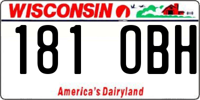 WI license plate 181OBH