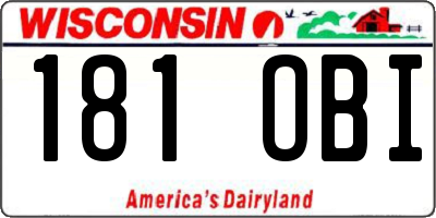 WI license plate 181OBI