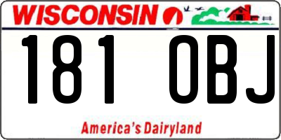 WI license plate 181OBJ