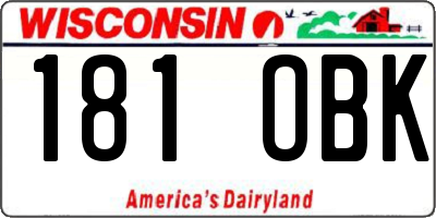 WI license plate 181OBK