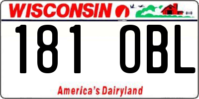 WI license plate 181OBL