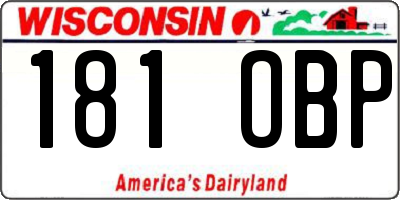 WI license plate 181OBP