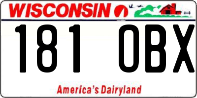 WI license plate 181OBX