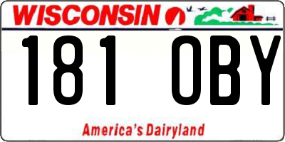 WI license plate 181OBY