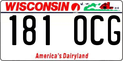 WI license plate 181OCG