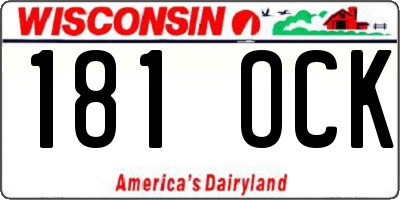 WI license plate 181OCK