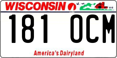 WI license plate 181OCM