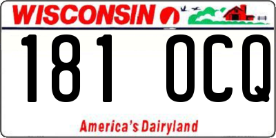 WI license plate 181OCQ