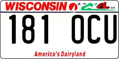 WI license plate 181OCU