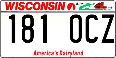 WI license plate 181OCZ