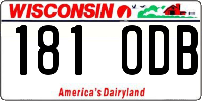 WI license plate 181ODB