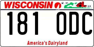 WI license plate 181ODC