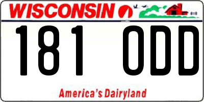 WI license plate 181ODD