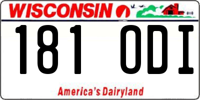 WI license plate 181ODI