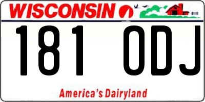 WI license plate 181ODJ