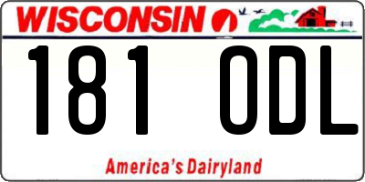 WI license plate 181ODL