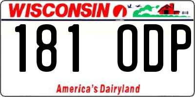 WI license plate 181ODP