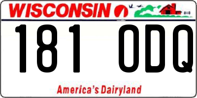 WI license plate 181ODQ