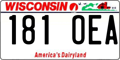 WI license plate 181OEA
