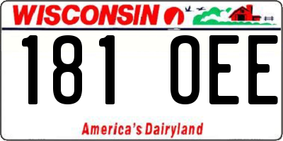 WI license plate 181OEE