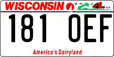 WI license plate 181OEF