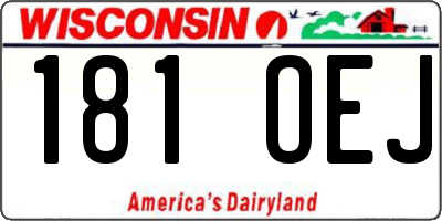 WI license plate 181OEJ