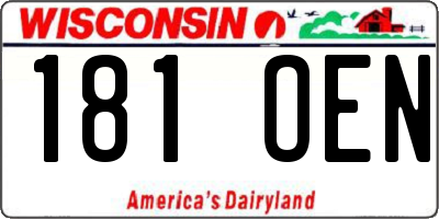 WI license plate 181OEN