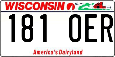 WI license plate 181OER