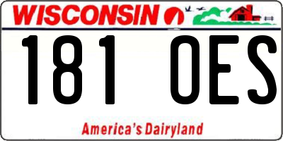 WI license plate 181OES