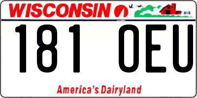 WI license plate 181OEU