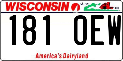 WI license plate 181OEW
