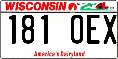 WI license plate 181OEX