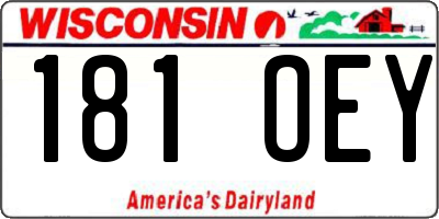 WI license plate 181OEY