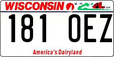 WI license plate 181OEZ