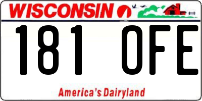 WI license plate 181OFE