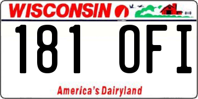 WI license plate 181OFI